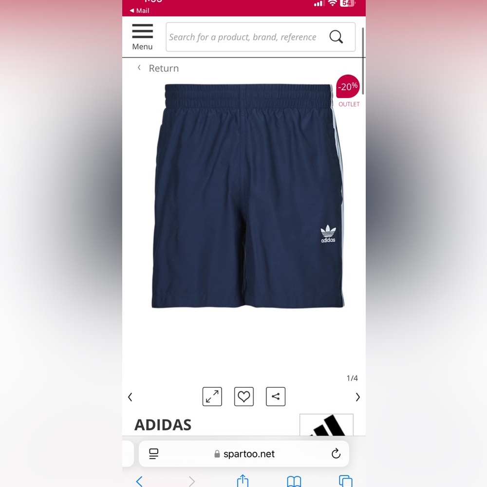 *BNWT*- Adidas swim shorts, marine blue/white stripes, Mens EU Med (fit small)